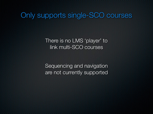Only supports single-SCO courses